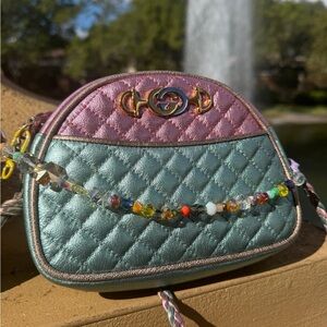 Handmade Crystal Beaded Bag Charm: Colorful Purse Accessory